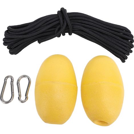 Ortviai Corde de remorquage en nylon avec boules flottantes en PVC et crochets – Accessoire marin robuste pour bateau, kayak, annexe (1/5)