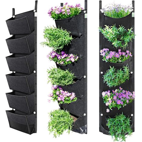 Sac à Plantes à Suspendre au Mur Sac à Plantes à Suspendre Respirant Imperméable Décor à la Maison - Noir (1/5)
