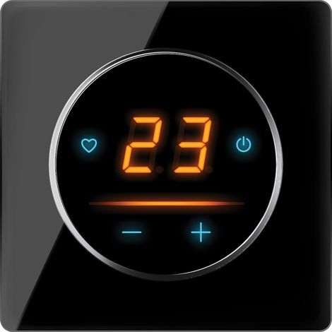 Thermostat, Régulateur de température OneKeyElectro 25 WIFI Tactile avec cadre en verre Garda - noir (1/5)