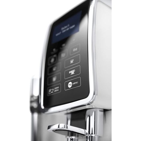 Automatic espresso machine with grinder - DELONGHI Dinamica ECAM350.35.W - Steam nozzle - 15 bar - Bean-to-cup coffee machine - White
