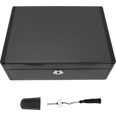 Boîte à Montres 8 Emplacements Noire Velours Cadenassable Organisateur de Rangement Élégant pour Bijoux et Accessoires de Voyage (1/5)