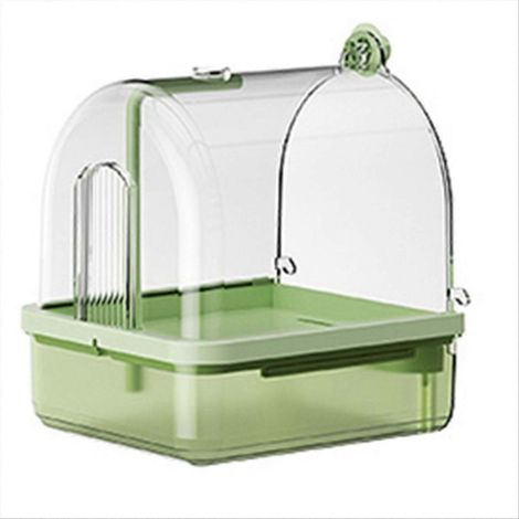 Bain d'oiseaux suspendu transparent, douche de circulation d'eau automatique pour oiseaux, design peu encombrant, accessoire pour cage à oiseaux A (1/5)