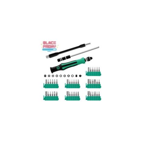 Set di cacciaviti 45 in 1 per riparazioni e smontaggio, acciaio al cromo vanadio standard, durezza 52 - Crezuo