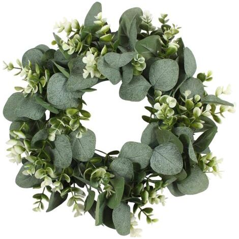 Couronne D'eucalyptus Artificiel, Porte D'entrée Guirlande, Guirlande En Plastique, Guirlande Artificielle, Porte Printemps Couronne D'eucalyptus Vert, Pour Fête De Printemps, Décorations Murales 30 (1/5)