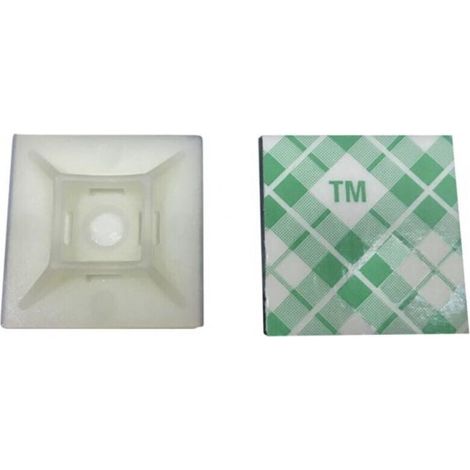 Bases Auto-Adhesives - Pour Attaches De Cable - Diametre 2 0 A 4 8 Mm - 28 X 28 Mm - 10 Unites (1/2)
