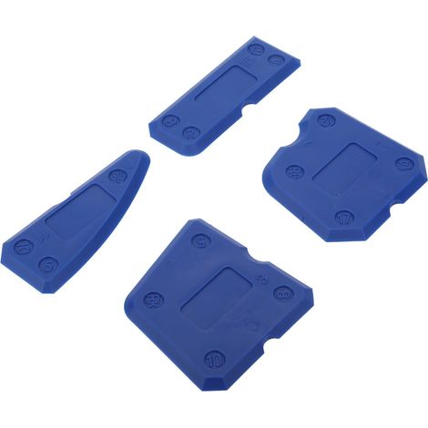 Kit de 4 outils de calfeutrage racleur silicone mastic joint verre ciment finition étanchéité (1/5)