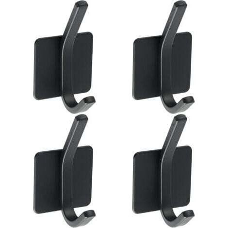 4 Pcs Crochet Adhésif Patère Murale Adhésive en Acier Inoxydable SUS 304 Porte Manteau Mural Noir Porte Serviette pour Salle de Bain ou Cuisine (1/5)