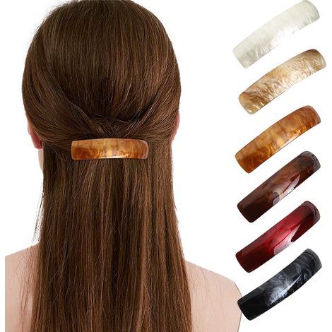6-piece hair clip set, automatic large classic hair clips, suitable for fine, soft and medium-thick hair, French vintage women's hair accessories. (1/3)
