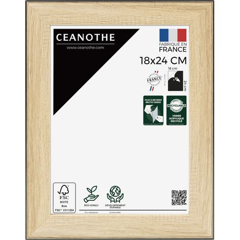 Cadre Photo Bois Contour Noir 18x24 cm et 24x18 cm - Convient au A5 - Cadre Photo Bois Noir – Cadre Photo Newton Bois Noir 18x24 cm - Fabriqué en France - Verre acrylique Incassable (1/5)