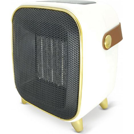 Radiateur électrique d'appoint rétro Venteo 1000W, thermostat réglable, écran digital, chauffage BLANC OU VERT 0.85