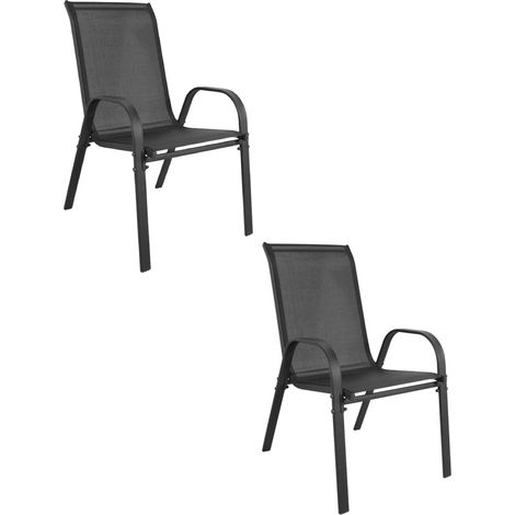 Chaise - leobert - sofia - gris fonce - 56 x 43 x 91 cm - lot de 2 211770165 (1/5)
