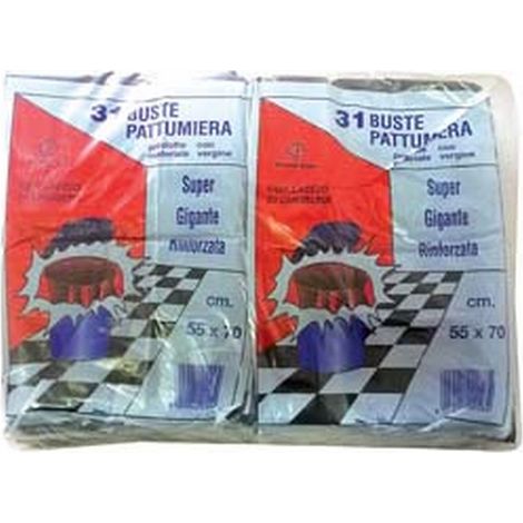 CF SACCPO PATTUMIERA CON LACCIO DI CHIUSURA NERO PZ.31 - CM.55X70 GR.480
