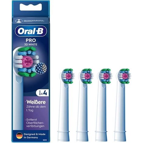Braun Oral-B Testine di Ricambio Pro 3D Bianco 4 Pezzi