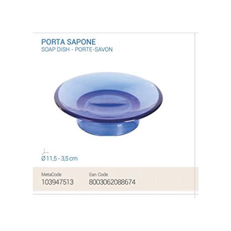 Porta sapone da appoggio blu echo - design elegante (1/2)