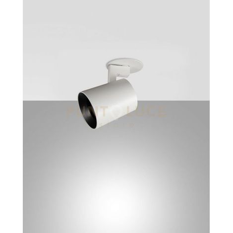 MODO INCASSO SPOT  BIANCO 1 LUCE ALLUMINIO SPAZZOLATO ORIENTABILE  ATTACCO GU10 IP20 D.6,5CM