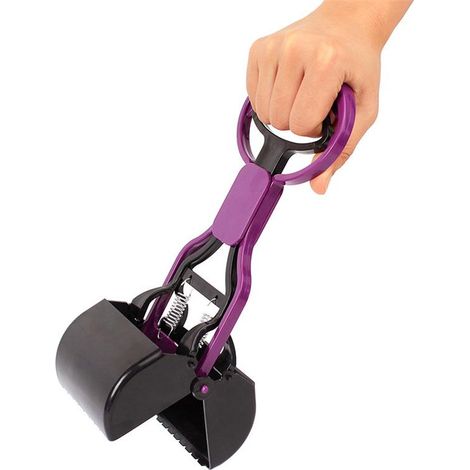 Sac de ramassage déjections canines et félines, pince violette avec système d'attache, accessoire pratique pour promenade, ramasse-croquettes, set de nettoyage, outil hygiénique pour animaux. (1/5)