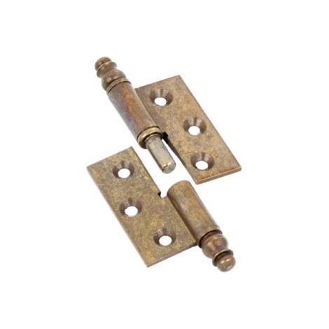 Cerniere Piane Canotto Liscio Ottone Bronzato Mm.50X40 Destra