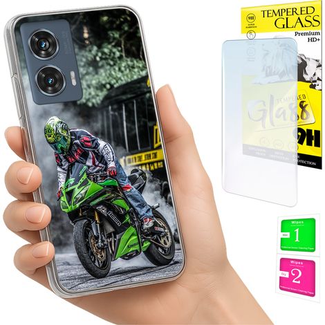 Funda para Motorola Edge 50 Fusion Photo Case Back Case + cristal 9H (1/5)