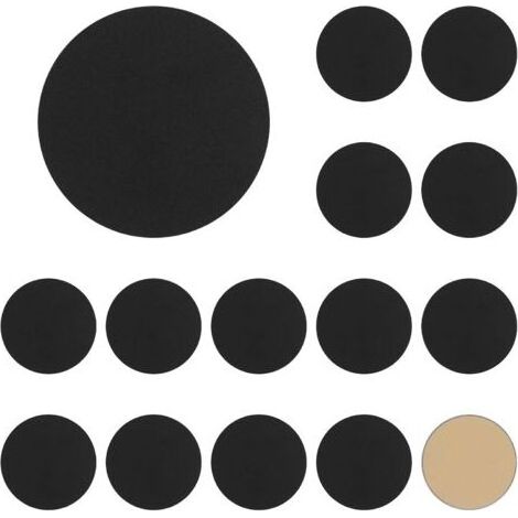 15 Plaques de couverture, Auto-adhésives, Fer noir, 60 mm, Pour serrures portes et meubles (1/5)