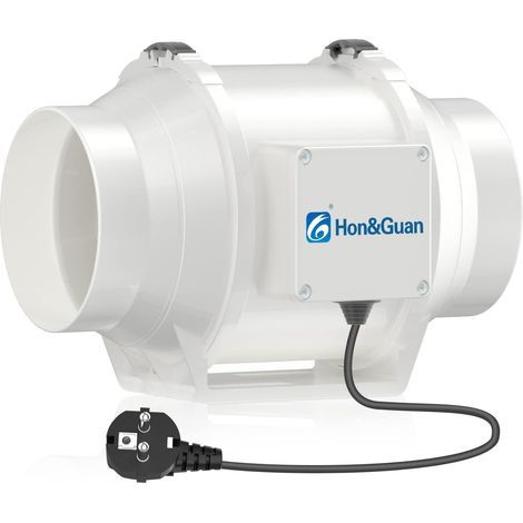 Ventilateur de Conduit 125mm Silencieux, Ventilateur Extracteur d'Air Deux Vitesses avec Prise UE Max. 284 m³/h pour Salle de Bain, Hydroponie, Bureau, Hôtel (1/5)
