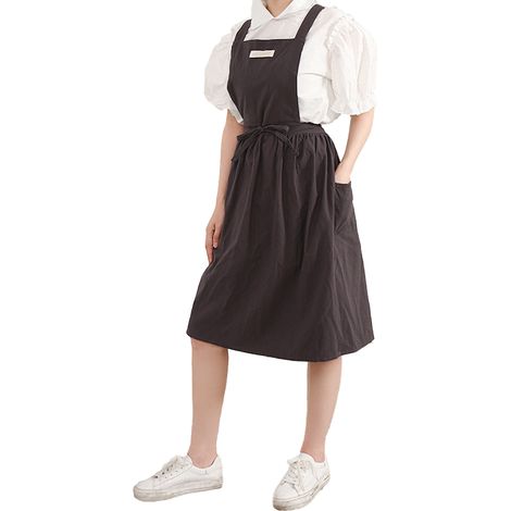 Tablier Pinafore Croisé Dos - Tablier À Poches Pour Cuisine Peinture Jardin - Taille Unique (1/5)