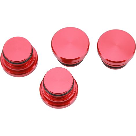 4 Bouchons de Prise Allume-Cigare en Alliage d'Aluminium, Capuchon Antipoussière pour Prise 12V Voiture, Rouge (1/5)