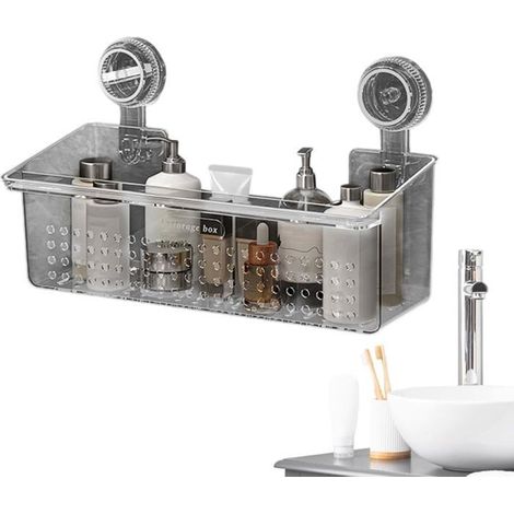 Duschorganizer mit Saugnapf, Aufbewahrungsregal mit Saugnapf – Badezimmer-Aufbewahrungsorganizer ohne Bohren (1/4)