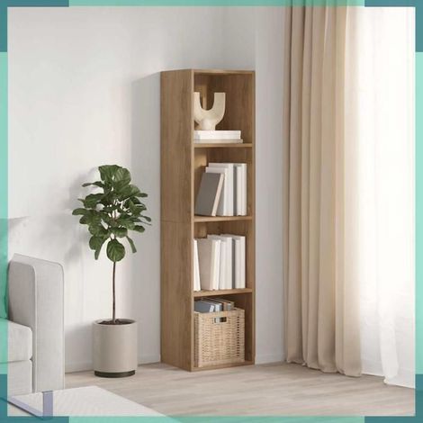 Bibliothèque/Meuble TV - 855813 - chêne artisanal - bois d'ingénierie - 36x30x143 cm (1/5)