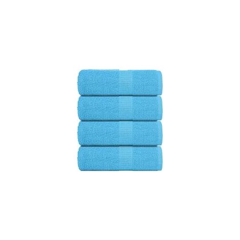 4-teiliges türkisfarbenes Gästeservietten-Set, 30 x 50 cm, 360 g/m² - Crezuo