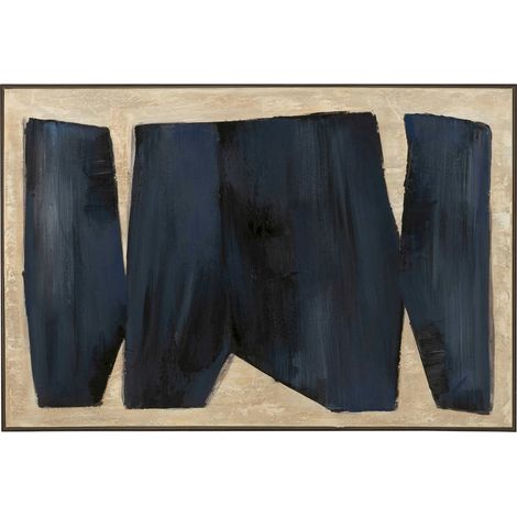Tableau abstrait sur toile noir brun touche moderne élégante - Noir brun effet texturé (1/5)