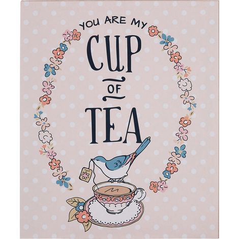Premier Housewares Pretty Things Cup of Tea Wall Plaque (1/3)