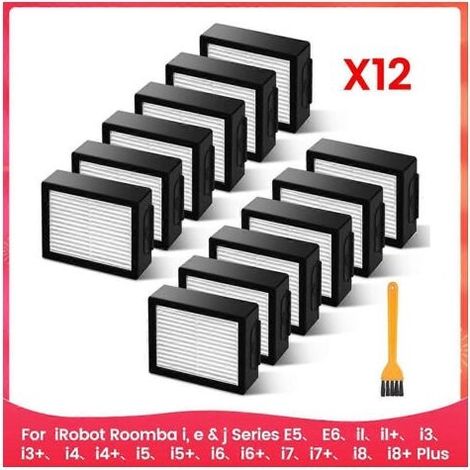 Filtre Hepa 12 pièces pour IRobot Roomba EI & J série E5 E6 I1 I1 + I3 I3 + I4 I4 + I5 I5 + I6 I6 + I7 I7 + (1/5)