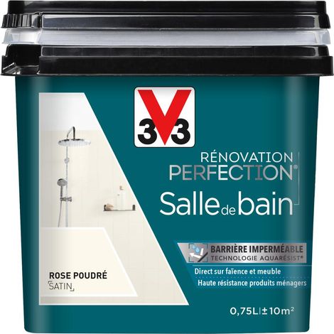 Peinture salle de bain Rénovation perfection® V33 Rose poudré satin 0,75L