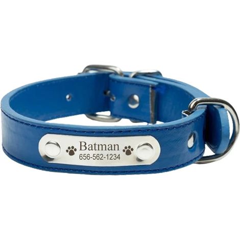 Collier pour chien, convient aux chiens de grande, moyenne et petite taille ainsi qu'aux chiots (bleu - taille L).