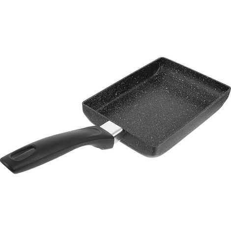 Poêle carrée pratique antiadhésive pour le petit-déjeuner (1 pièce)-35.5X13.5X3CM-Black (1/3)