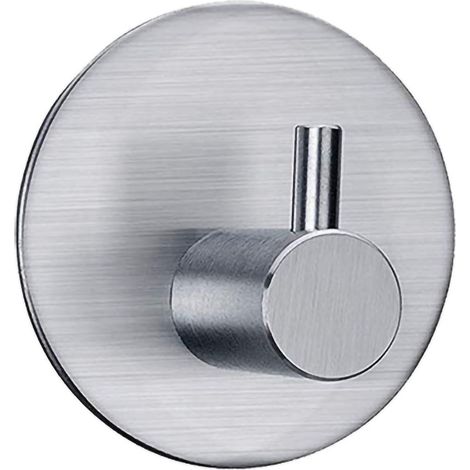 Edelstahl-Klebehaken – Runder Duschhaken, kein Bohren erforderlich, für Bad und Küche, elegantes Design in gebürstetem Silber, einfache Montage, 45 mm (1/5)