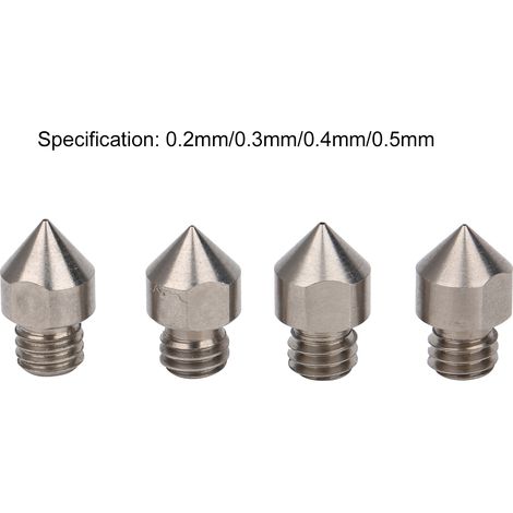 Accessoires pour imprimante 3D : buse MK8 en alliage de titane 0,2 0,3 0,4 0,5 mm (1/5)