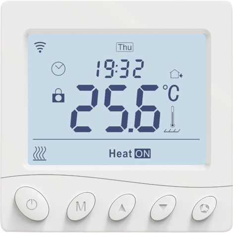 Thermostat Connecté WiFi Chauffage Plancher chauffant à eau, Calendrier et Télécommande sans Hub, Compatible avec Alexa, Google Home 16A,Blanc