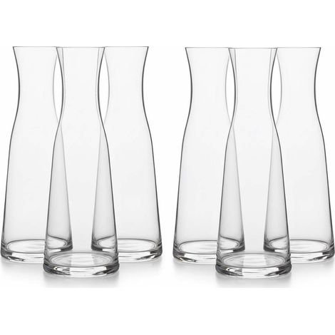 Set di 6 piccole Caraffe in Vetro Professionale UN QUARTO DI LITRO bottiglia 25cl Moderna elegante Brocca bottiglia anche come porta fiori da Tavola ristoranti hotel Elegante Design MADE IN ITALY