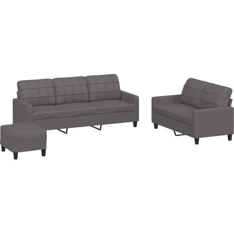 Maison Exclusive - Set di Divani 3 pz con Cuscini Grigio in Similpelle