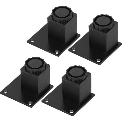 Ensemble de 4 pieds de meuble réglables en hauteur, en alliage d'aluminium, support carré de 60 mm pour canapé ou armoire (1/5)