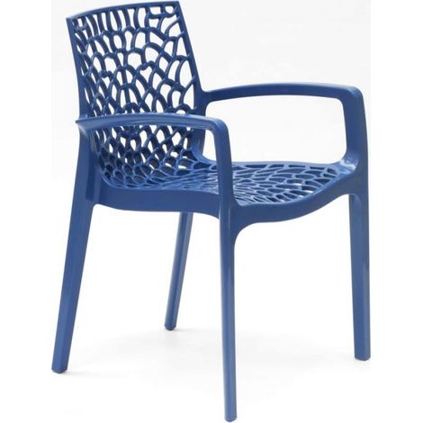 22 Sillas de comedor polipropileno para cocina y bar Grand Soleil Gruvyer Arm - Azul Marino