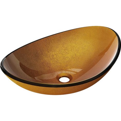 Mexen Sonia Aufsatzwaschbecken aus Glas 54 x 37 cm, gold - 24145450 (1/5)