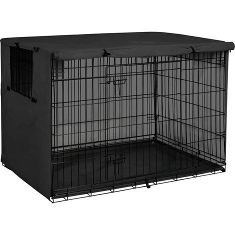 Housse de cage pour chien 210D résistante aux intempéries et respirante avec rabats d'aération pour intérieur et extérieur, voyage, camping, convient aux cages standard pour chien 94 x 61 x (1/5)