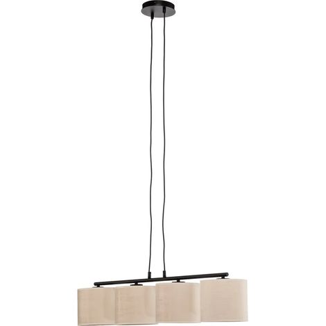 [GEBRAUCHT] B-Ware Emibig Lighting Hängelampe Pendelleuchte Jari Stoffschirm 4fl Lang Weiß Gold