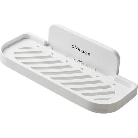 Support mural creux pliable avec égouttoir pour pots à épices, savons et autres récipients, idéal pour la cuisine et la salle de bain. Étagère multifonctionnelle. (1/5)