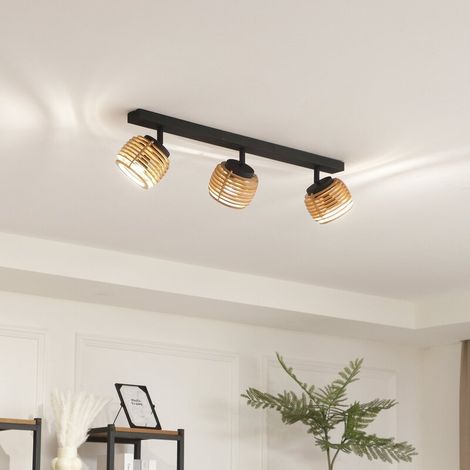 [NEUWERTIG] B-Ware Lindby Deckenleuchte Ediz, 3-flammig GU10 Holz 73 cm lang Deckenlampe Lampe Spot (1/2)