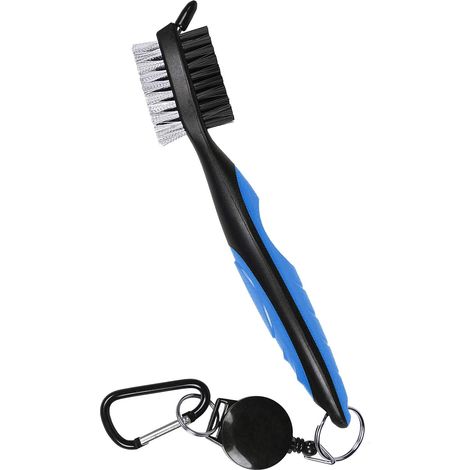 Blaue Golfschlägerbürste und Schlägerrillenreiniger, Nylon- und Stahlbürste (1/5)