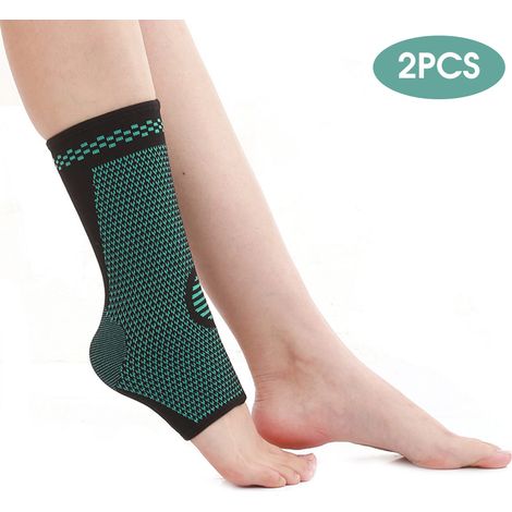 Lot de 2 supports de cheville à compression respirants pour le sport et le fitness (taille M). (1/5)