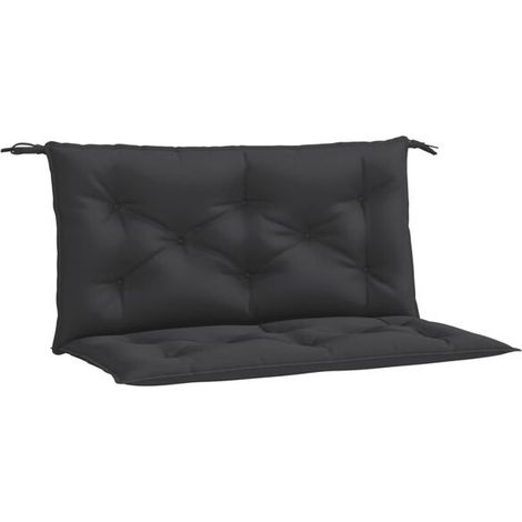 Coussins de banc de jardin, ensemble de deux pièces, noir, 100x50x7 cm, tissu Oxford.